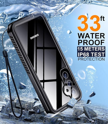 Temdan for Samsung Galaxy S23 FE Case Waterproof, [Military-Grade Drop Protection] [IP68 Underwater] Full Body Heavy Duty Rugged Shock-Proof Case for S23 FE 6.4''-Purple
