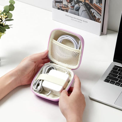 Charger Case for Macbook, Portable Tech Electronic Organizer Bag, Small Travel Storage Pouch for Laptop Accessories, MacBook Power Adapter, Charging Cords, USB Drives (Light Purple, M)