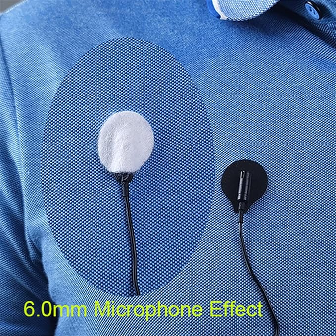 Sticky Circles, No-Residue Mini Windshield Undercovers for Hiding Lavalier Lapel Microphones On Clothes to Reduce Wind Noise, Pack of 40 Sticker, 20 Fabric Circle of Each Black and White
