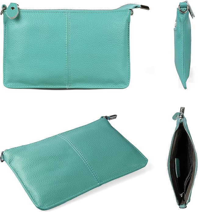 befen Genuine Leather Wristlet Clutch Wallet Purses Small Crossbody Bags for Women with RFID Blocking Card Slots