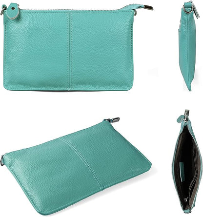 befen Genuine Leather Wristlet Clutch Wallet Purses Small Crossbody Bags for Women with RFID Blocking Card Slots
