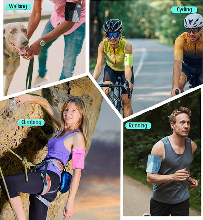 HiRui Universal Sports Armband Cell Phone Armband Sleeves Running Armband for Exercise Workout, Compatible with iPhone 17/17Plus/Pro/16/15/15Plus/14 Samsung Galaxy All Phones (X-Large, Black)