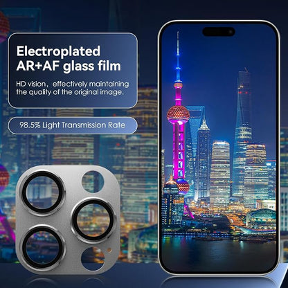 CloudValley for iPhone 16 Pro/iPhone 16 Pro Max Camera Lens Protector, [AR+AF 99% Transmittance] [Full Coverage] Ultra-HD Tempered Glass Cover, Metal Lens Screen Protective,Natural Titanium