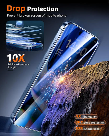 LK 2 Pack for iPhone iPhone 17 Pro Max Privacy Screen Protector [New Upgrade] [Auto Dust Removal] Anti-Spy Tempered Glass Screen Protector for 17 Pro Max, No bubbles, Easy Installation, Case Friendly