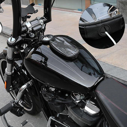 X AUTOHAUX Universal 7 Inch Magnetic Tank Bag Phone Holder Case Saddlebag Faux Leather Waterproof for Motorbike