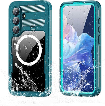 Guppy for Galaxy S26 Plus Magnetic Waterproof Case, Built-in Screen Protector [IP68 Waterproof][14FT Military Drop Proof] 360° Full Body Protection Dustproof Shockproof Heavy Duty Rugged Case, Cyan
