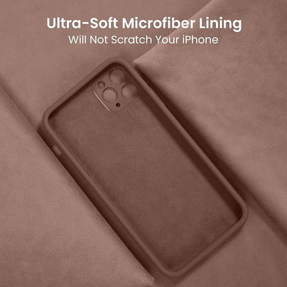 FireNova Designed for iPhone 13 Pro Case, Silicone Upgraded [Camera Protection] Phone Case with [2 Screen Protectors], Soft Anti-Scratch Microfiber Lining Inside, 6.1 inch, Light Brown