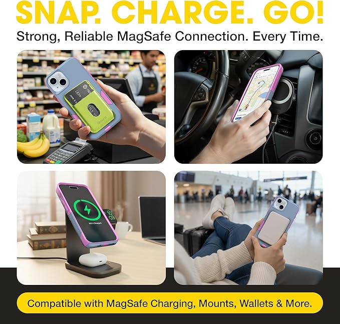 OtterBox iPhone 16e, 15, 14, & 13 Commuter Series Case - Slim & Tough, Pocket-Friendly, with Port Protection - Blue/Pink