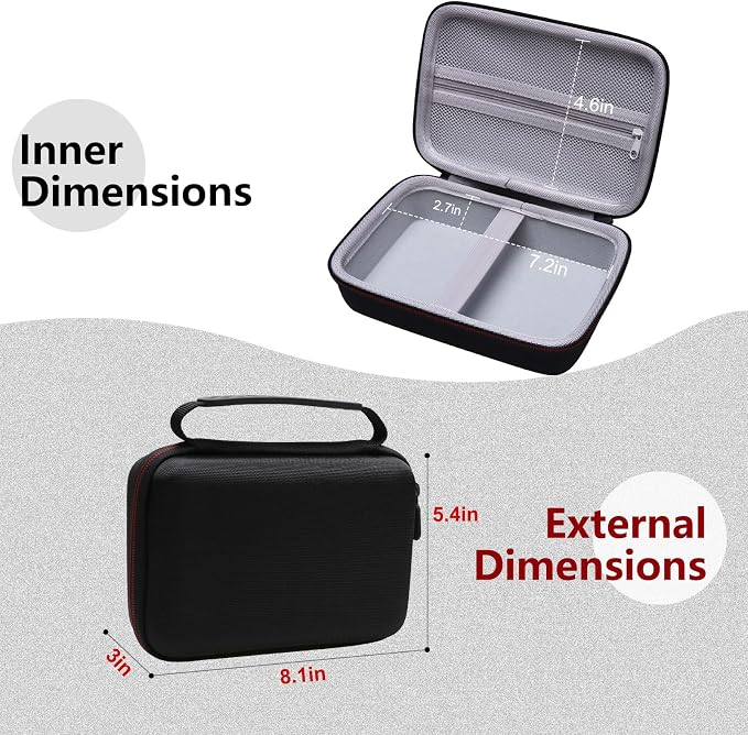 LTGEM Hard Travel Case Compatible with DJI Osmo Mobile SE/Osmo Mobile 7P/7/8/6, Insta360 Flow/Flow Pro/Flow 2 Pro Foldable AI Phone Gimbal, hohem iSteady X3 SE Gimbal Stabilizer (Black+Gray)