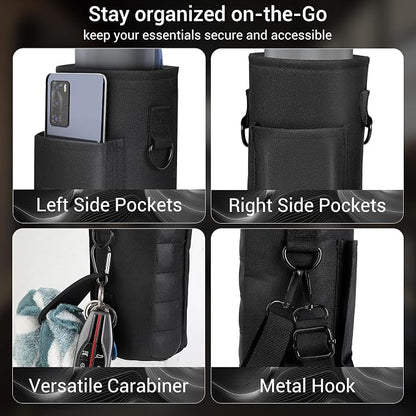 Magnetic Gym Bag with Phone Pocket Water Bottle Holder – 6 Built-in Magnets for Hands-Free Use – Ideal for Workouts, Outdoor, Travel – Securely Attaches to Equipmen