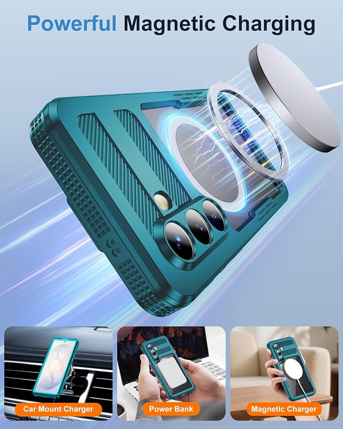 for Samsung Galaxy S26 Waterproof Case, [Fit for Magsafe] [IP68 Water Proof] [Built-in Screen Protector], Magnetic Heavy Duty Military Grade Rugged Phone Case for S 26 6.3", Teal