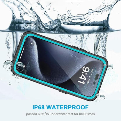 Lanhiem for iPhone 15 Pro Case, IP68 Waterproof Dustproof Shockproof Cases with Built-in Screen Protector, Full Body Protective Heavy Duty Rugged Phone Cover for iPhone 15 Pro - 6.1 inch (Blue)
