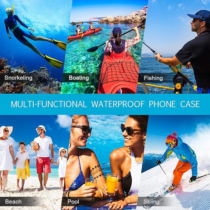 Frienda 12 Pieces Universal Waterproof Phone Pouch Underwater Case Clear Cellphone Dry Bag with Lanyard Outdoor Beach Swimming Snorkeling Bag for Smartphone up to 6.9 Inch (Multi-Color)