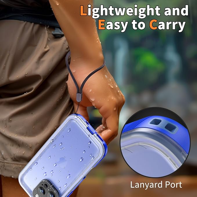 Cozycase for iPhone 16 Pro Case Waterproof - 360 Heavy Duty with Screen/Camera Protector Shockproof IP68 Underwater Dustproof Water Dust Shock Proof Full Body/Front and Back Case Blue/Frosted Clear