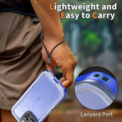 Cozycase for iPhone 16 Pro Case Waterproof - 360 Heavy Duty with Screen/Camera Protector Shockproof IP68 Underwater Dustproof Water Dust Shock Proof Full Body/Front and Back Case Blue/Frosted Clear