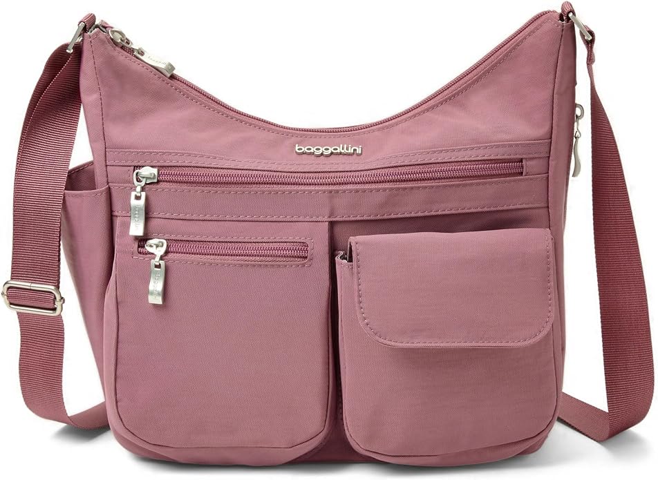 Baggallini womens Everywhere Bagg Crossbody Women 11x9 Lightweight Nylon Hobo Water-resistant Travel Bag W/Rfid