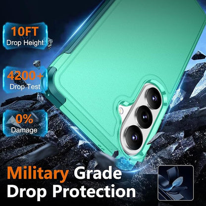 SPIDERCASE Designed for Samsung Galaxy S26 Plus Case, [10 FT Military Grade Drop Protection], 2 Pack [Tempered Glass Screen Protector+Camera Lens Protector] Heavy Duty Shockproof Case, Light Green