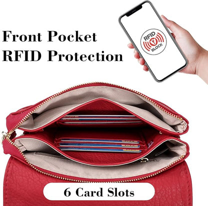 MINICAT RFID Blocking Small Crossbody Bags for Women Vegan Leather Mini Travel Purses Cell Phone Purse Cross Body Bag