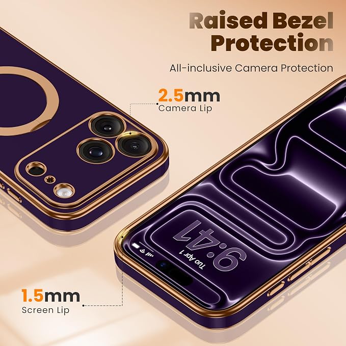 GolbinBox for iPhone 17 Pro Max Case with 360° Spin Magnetic Stand,[Compatible with Magsafe] [Military Protection][Built-in Ring Holder] Camera Control Phone Case for 17 Pro Max,Purple