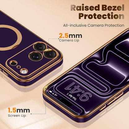 GolbinBox for iPhone 17 Pro Max Case with 360° Spin Magnetic Stand,[Compatible with Magsafe] [Military Protection][Built-in Ring Holder] Camera Control Phone Case for 17 Pro Max,Purple