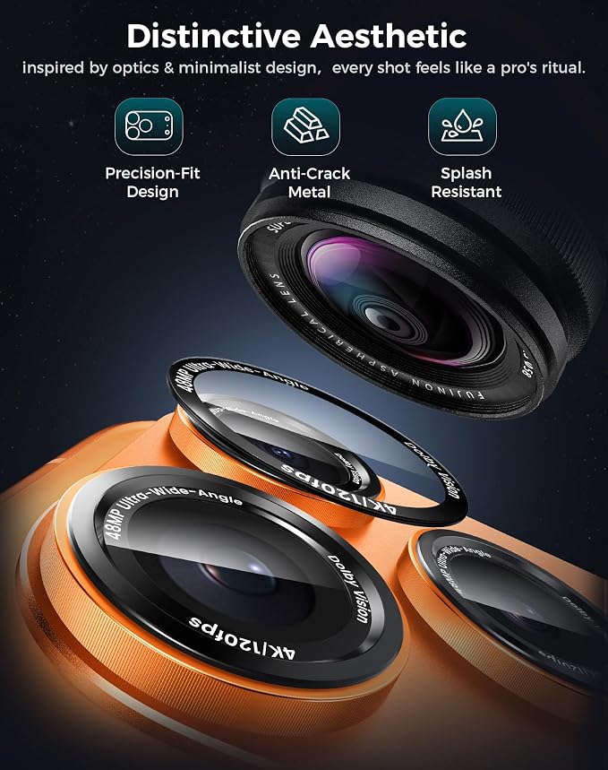 Goton Compatible for iPhone 17 Pro Camera Lens Protector, 1-Pack Aluminum Alloy Metal Cover with HD Tempered Glass, Pro Camera Style, Shatter-Resistant, Scratch-Proof, Case Friendly