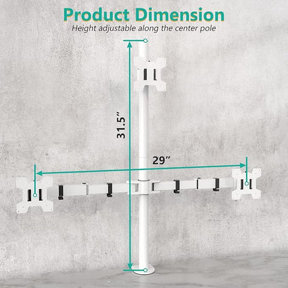WALI Tall Triple Monitor Stand, Fully Adjustable Three Monitor Desk Mount Fits 3 Screens up to 27 inch, 22 lbs. Weight Capacity per Arm (M003-W), White