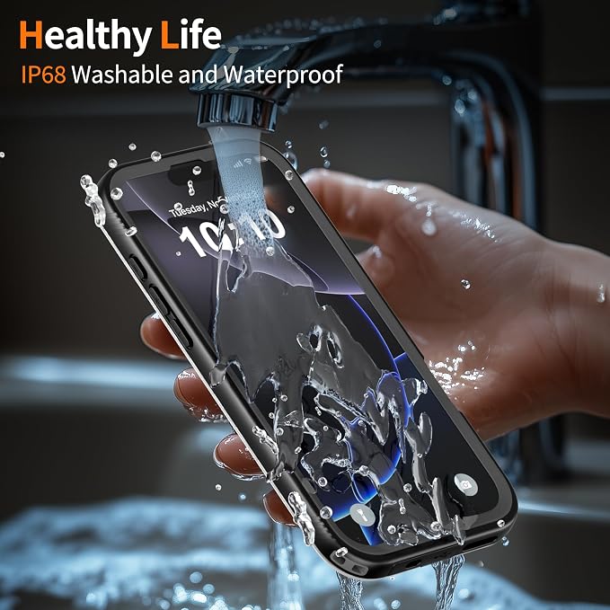 Cozycase for iPhone 16 Pro Max Waterproof Shockproof Dustproof Case [Compatible with MagSafe] - Heavy Duty/360 Full Body/Military Grade/Rugged Built in Screen/Camera Protector Black/Frosted Clear 6.9"