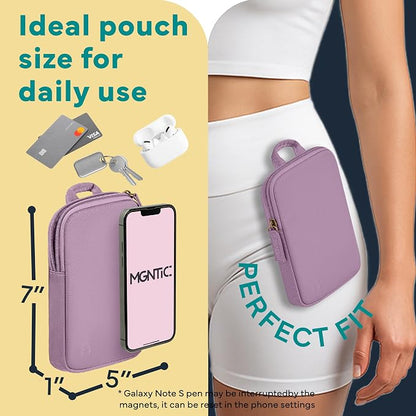 Running Phone Holder – Max Comfort Lightweight Magnetic Pouch for Running & Fitness, Strap-Free Hands-Free Carrier for Waist, Thigh or Chest – Splash Resistant, Breathable – Fits All Phones – Violet