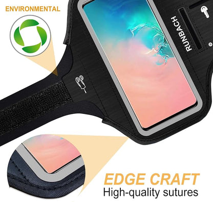 Armband for Samsung Galaxy S26/S25/S24/S23/S22/S21/S20/S10/S9/S8 up to 6.2",Water Resistant Running Exercise Gym Bag with Card Slot and Key Holder (Black)