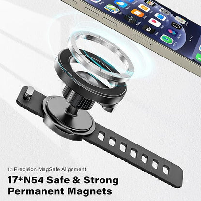 A2C Phone Holder for Peloton Bike, Stroller Phone Holder with Strong Magnets, Rotatable & Foldable Magnetic Phone Mount for Shopping Cart, Treadmill, Exercise Bike, Compatible with iPhone & Android