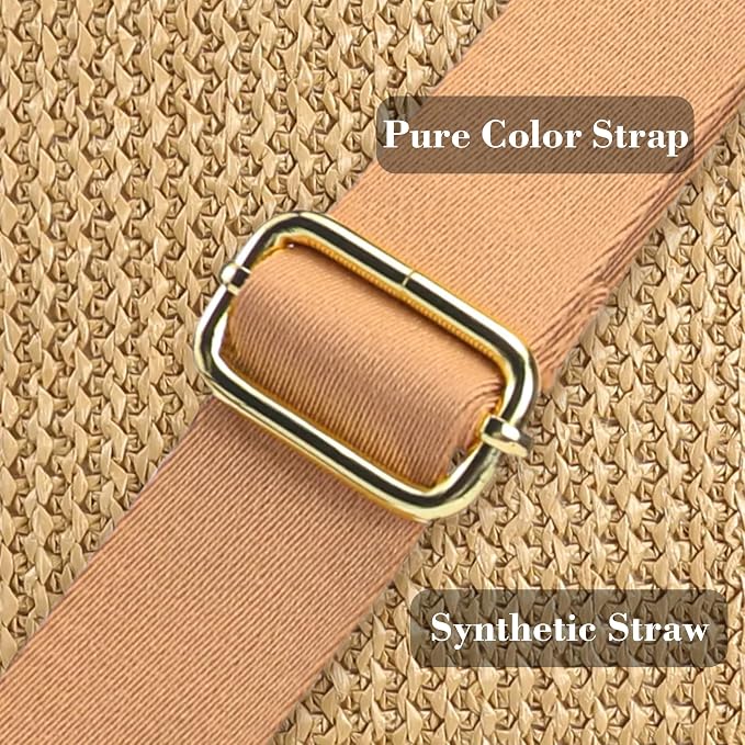 Haytijoe Faux Straw Crossbody Bags for Women Small Summer Purse RFID Woven Phone Bag Travel Beach Hawaiian Essentials Gifts