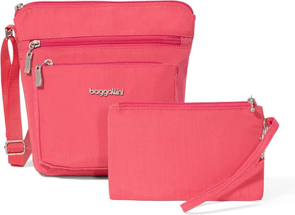 Baggallini Pocket Crossbody Bags for Women 8x8 Small Lightweight Durable Water-resistant Travel Purse W/Rfid