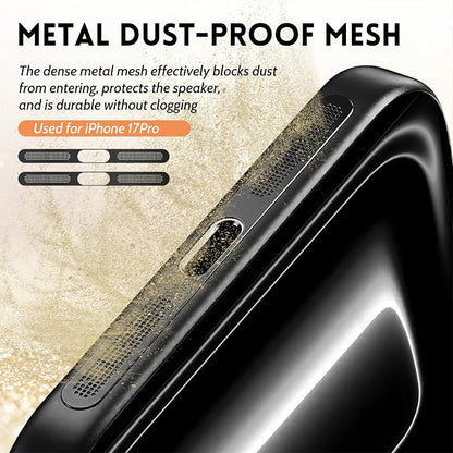 Mobile Phone Speaker Metal Dust Mesh, typeC Charging Port dust Plug, USB C Cleaning Brush Cleaning Tool Set for iPhone 17 Pro (Black)