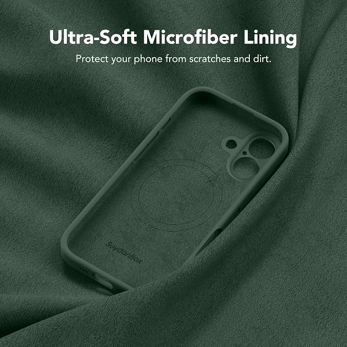 Magnetic for iPhone 17 Case, Compatible with MagSafe, [Full Camera Protection][Screen Protector] Silicone Shockproof Protective Phone Case for iPhone 17 6.3", Alpine Green