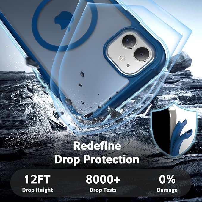 jaroco Magnetic for iPhone 11 Case, [Compatible with MagSafe][Military Grade Drop Protection][Heavy Duty Protection][Non-Slip][Shockproof] 2-Layer Durable Bumper Phone Case 6.1''-Deep Blue
