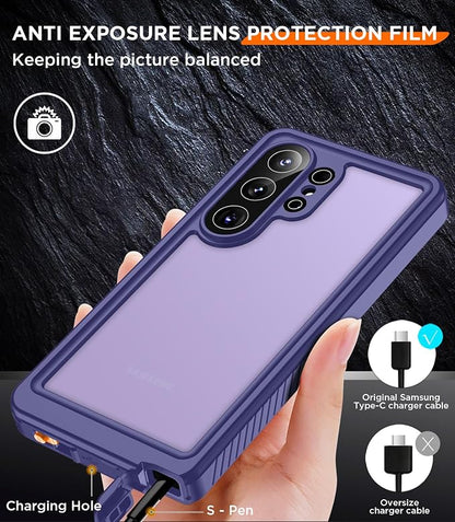 Temdan Designed for Samsung Galaxy S26 Ultra Case Waterproof, Built-in Lens & Screen Protector Military Grade Shockproof Dropproof IP68 Underwater Full Body Phone Case for Galaxy S26 Ultra 6.9"-Purple