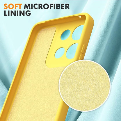 for Motorola Moto G 2025 Case, 2 Pack Tempered Glass Screen Protectors, Soft TPU Liquid Silicone Shockproof Gel Case-Yellow