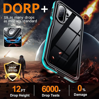 SPIDERCASE for Samsung Galaxy A17 Waterproof Case, IP68 Waterproof Case, Military-Grade Drop Protection, Full-Body Shockproof Dustproof Cover,Teal
