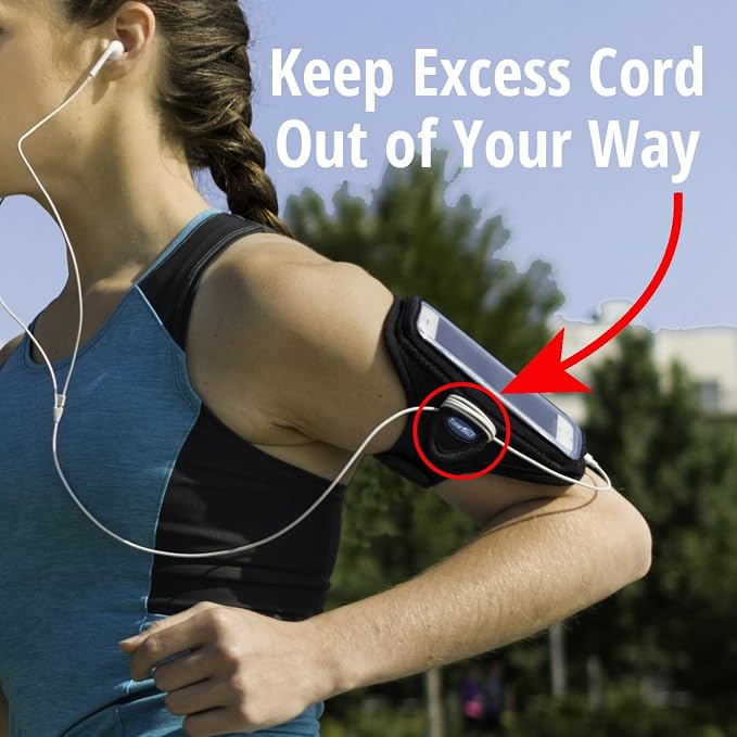 Tune Belt AB88 Cell Phone Running Armband Holder, Pocket Size fits OtterBox Commuter or Similar Case for iPhone 12/13 mini, SE 2020 and iPhone X/XS, Water Resistant (Black)
