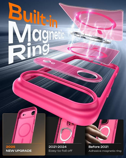 TOCOL for iPhone Air Case, Compatible with Magsafe Charger, Full Camera Protection, Drop Protection, Translucent Matte Phone Case for iPhone 17 Air 6.5 inch (Hot Pink)