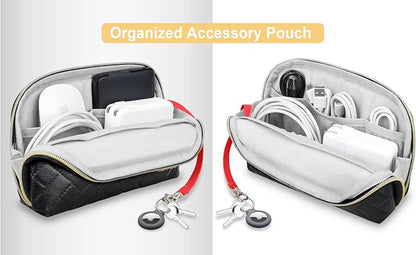 Lacdo Electronic Organizer Travel Case Cable Organizer Bag Pouch Tech Electronic Accessories Carry Case Portable for Cords, Cables, Chargers, Power Adapter, Phone, Power Bank, USB Flash drives, Black