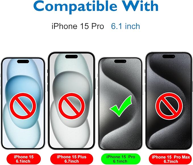 Mothca 2 Pack Matte Glass Screen Protector for iPhone 15 Pro [6.1 inch] + 2 Pack Camera Lens Protector, Anti-Glare & Anti-Fingerprint Case Friendly Tempered Glass Film, Bubble Free, Smooth as Silk