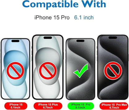 Mothca 2 Pack Matte Glass Screen Protector for iPhone 15 Pro [6.1 inch] + 2 Pack Camera Lens Protector, Anti-Glare & Anti-Fingerprint Case Friendly Tempered Glass Film, Bubble Free, Smooth as Silk