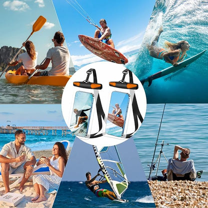 Waterproof Phone Pouch, Waterproof Phone Case with Lanyard for iPhone, Samsung, IPX8 Cellphone Beach Dry Bag Kayak Cruise Ship Essentials 2Pack-7.5"