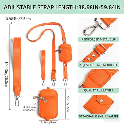Crossbody Body Phone Holder for Women, New Phone Strap with Zippered Pouch, Adjustable Crossbody Strap