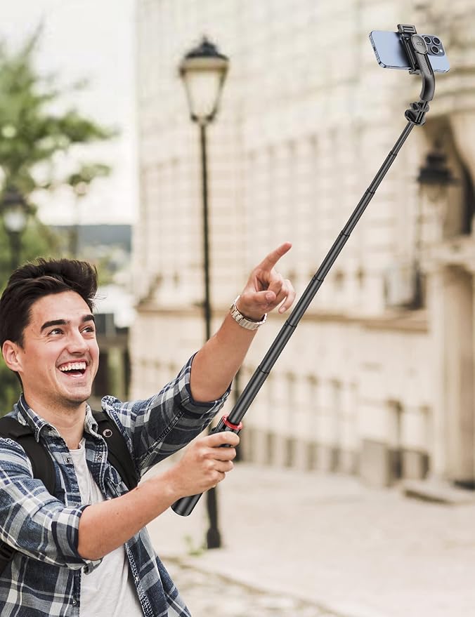 Selfie Stick Phone Tripod with Remote, 51" Aluminum Phone Stand for Cell Phone, 360° Rotation Portable Selfie Stick Tripod for iPhone 15/14 Pro Max/14 Pro/14/13 Pro, Android