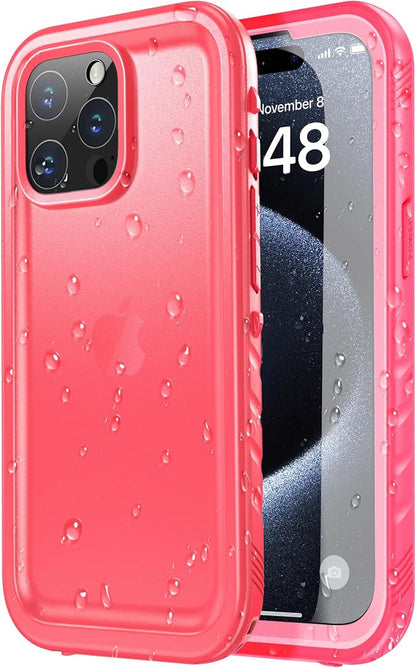 SPORTLINK for iPhone 15 Pro Case - IP68 Waterproof Military Protective Full Body Heavy Duty Shockproof 360 Sealed Dustproof with Camera Screen Protector Phone Cover for i Phone 15 Pro 6.1" Pink