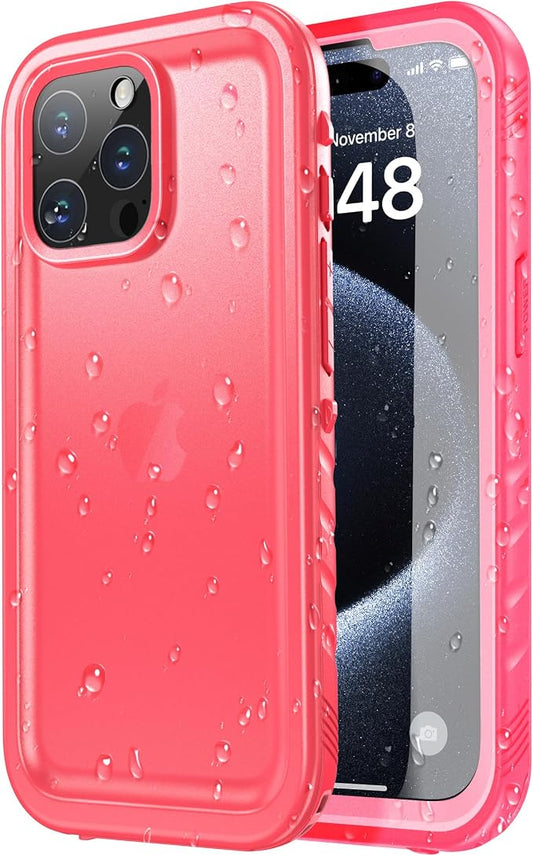 SPORTLINK for iPhone 15 Pro Case - IP68 Waterproof Military Protective Full Body Heavy Duty Shockproof 360 Sealed Dustproof with Camera Screen Protector Phone Cover for i Phone 15 Pro 6.1" Pink
