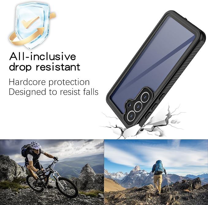 for Samsung Galaxy S25 FE Case, IP68 Waterproof Dustproof Case, [Built-in Screen Protector] Full Body Heavy Duty Rugged Phone Cover for Galaxy S25FE 6.7 inch Black