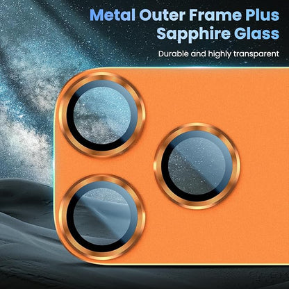 Uyiton Compatible with iPhone 17 Pro Camera Lens Protector - [Not Easy to Break][Strong Adsorption][Case-Friendly] Metal Tempered Glass Rear Camera Screen Cover - Cosmic Orange, 2 Packs